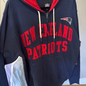 New England Patriots Navy Zip Up Sweater